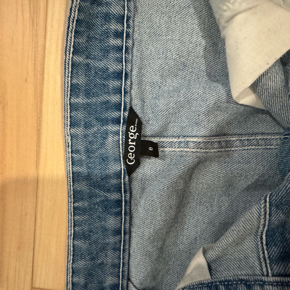 George Blue Button-Front Mini Skirt - Picture 3 of 5
